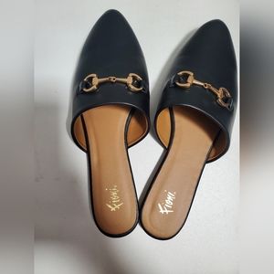 Fioni black slip ons